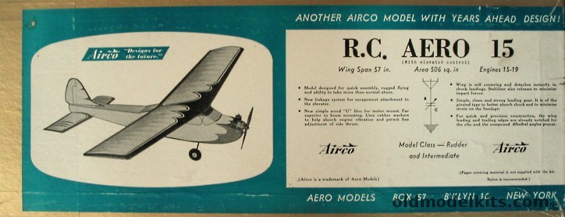 Aero Models RC Aero 15 - 57 inch Wingspan RC Airplane Model plastic model kit